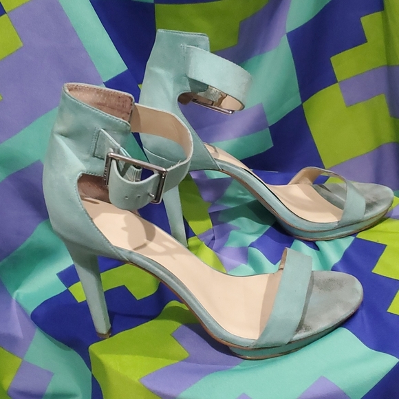 Vivian Suede Teal Calvin Klein Sandals - Picture 8 of 8